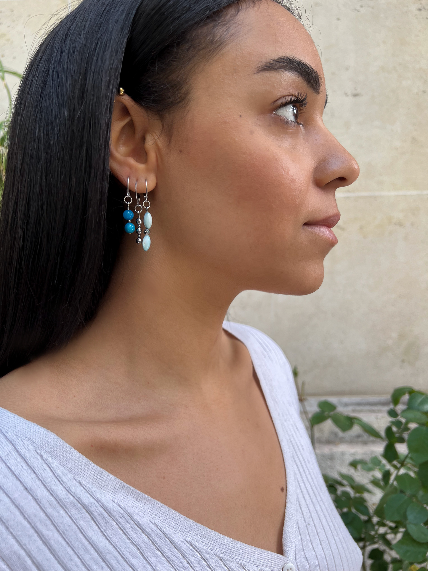 Set 3 Boucles d'Oreilles bleues - Freetown