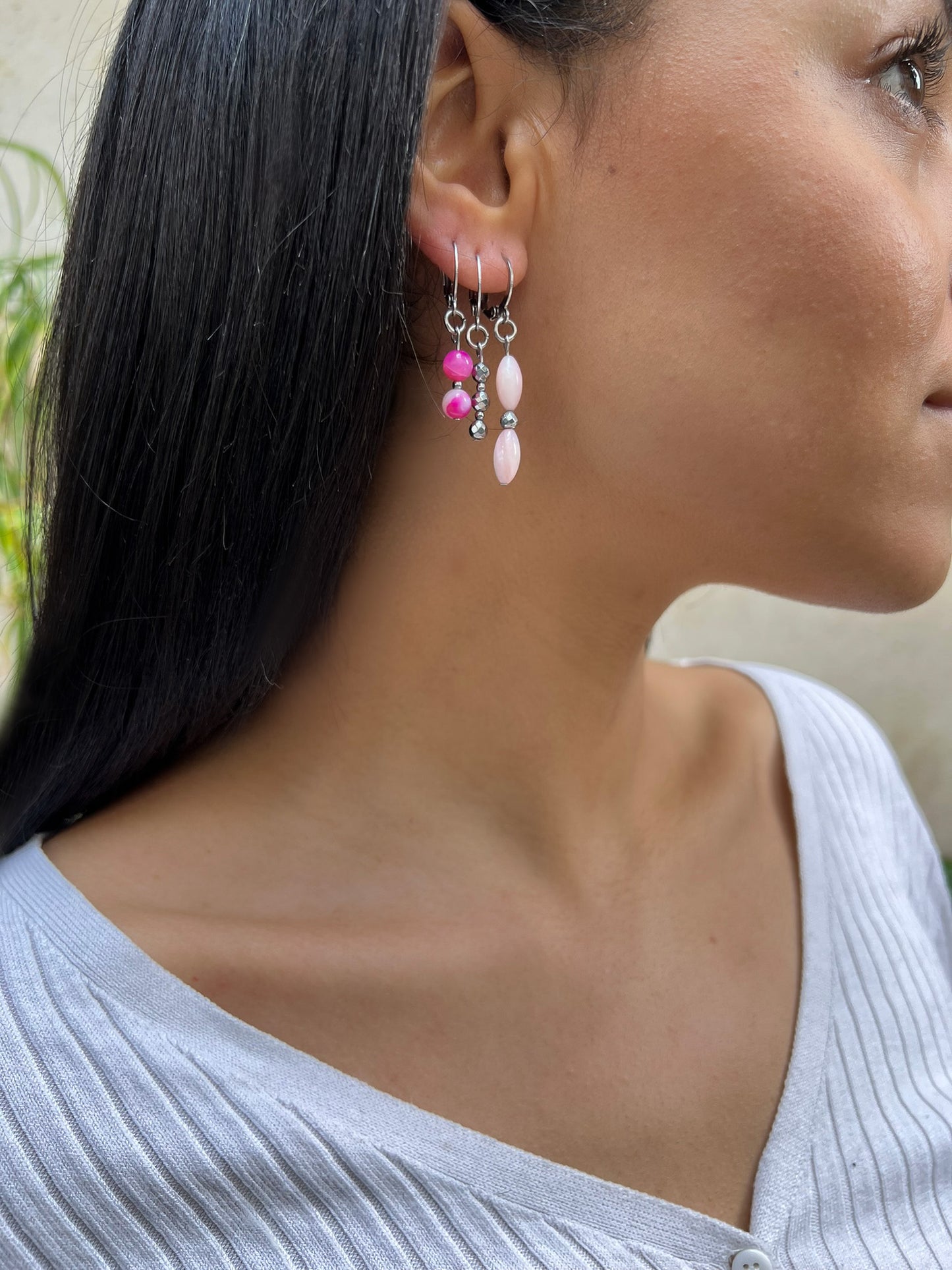 Set 3 Boucles d'Oreilles roses - Freetown